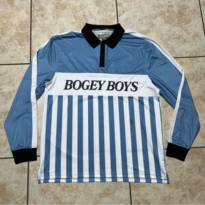 Bogey Boys Powder Blue Polo Shirt Mens Size Large Long Sleeve Golf